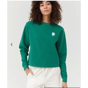 Outdoor Voices Floral Graphic Cropped Sweatshirt Womens 3X Organic Cotton Terry